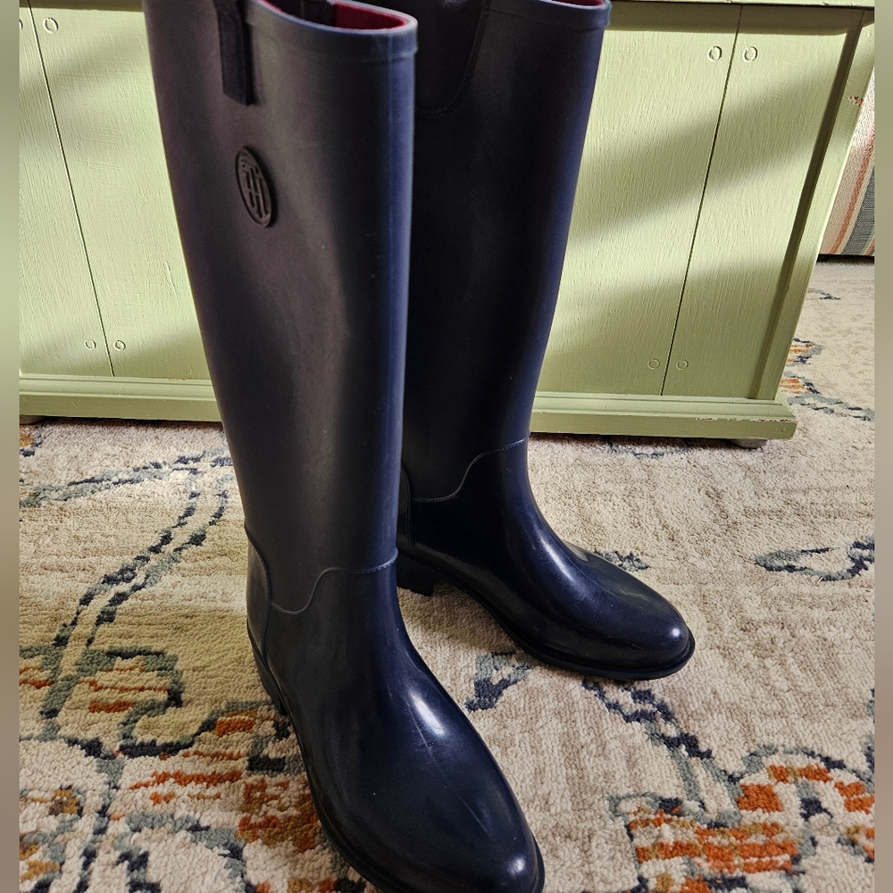 Tommy Hilfiger Navy Women's Rain Boots